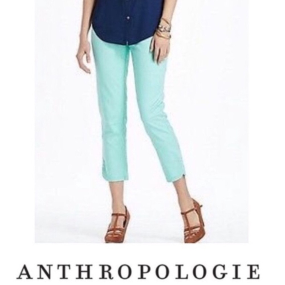 Anthropologie Pilcro Mint Cropped Capri - Picture 1 of 4